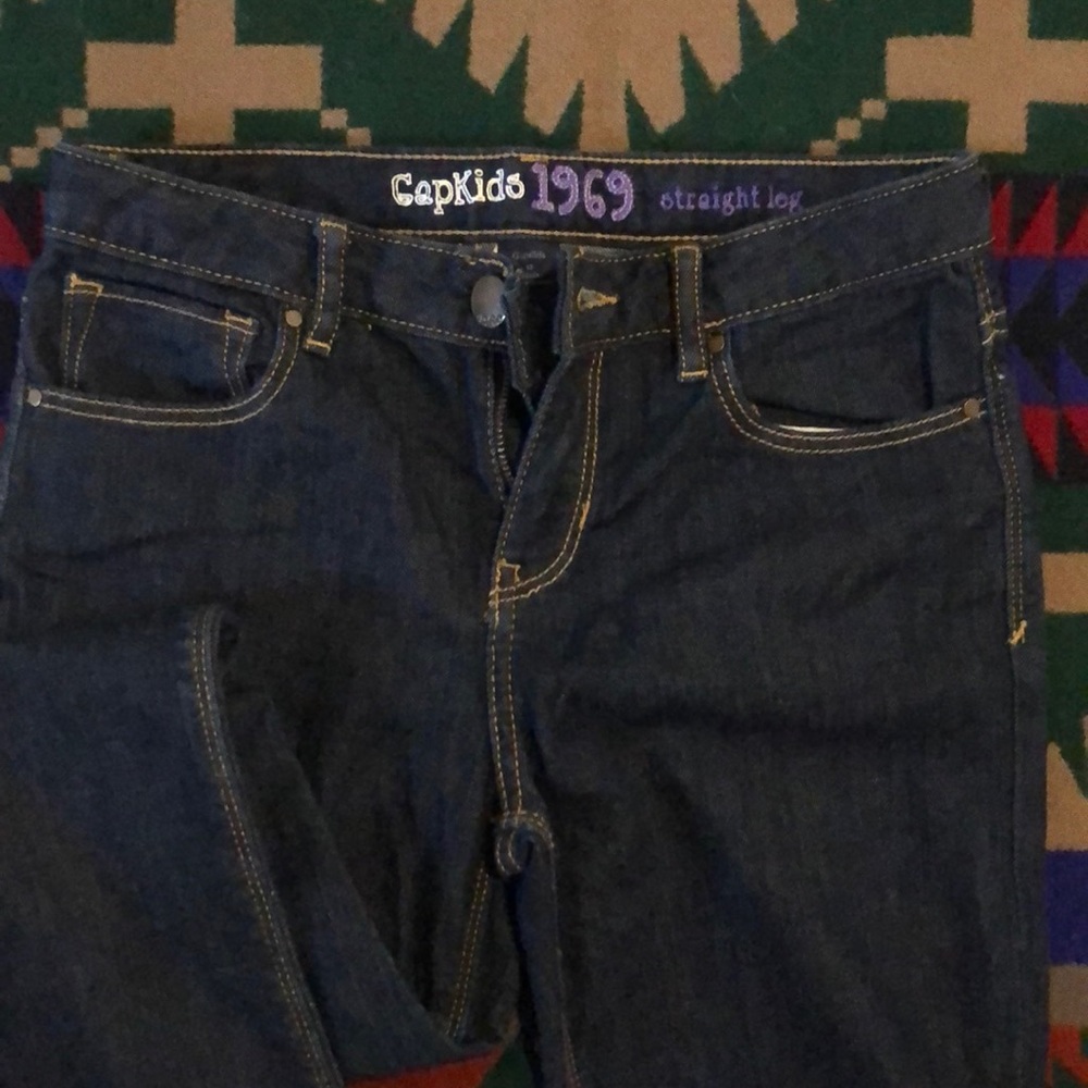 Girls size 12 Gap straight leg jeans dark wash 💙